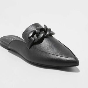 A New Day Amber Shoes Mules Flats Sz  7.5 Women’s Slip On Memory Foam Black NEW